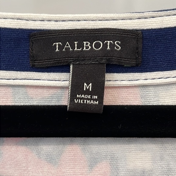 Talbots Stripes and Flowers Shift Dress - Size Medium - Picture 4 of 8